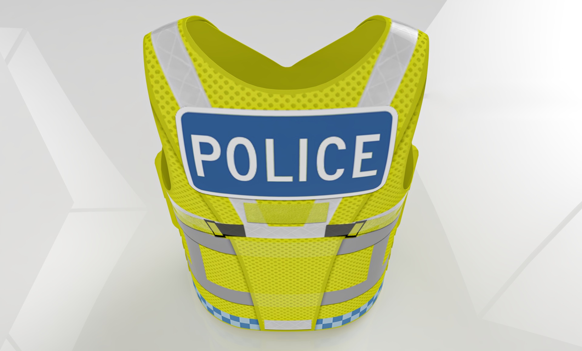 Yellow Police Vests Low Poly PBR Textures ready to use Low-poly 3D model_4