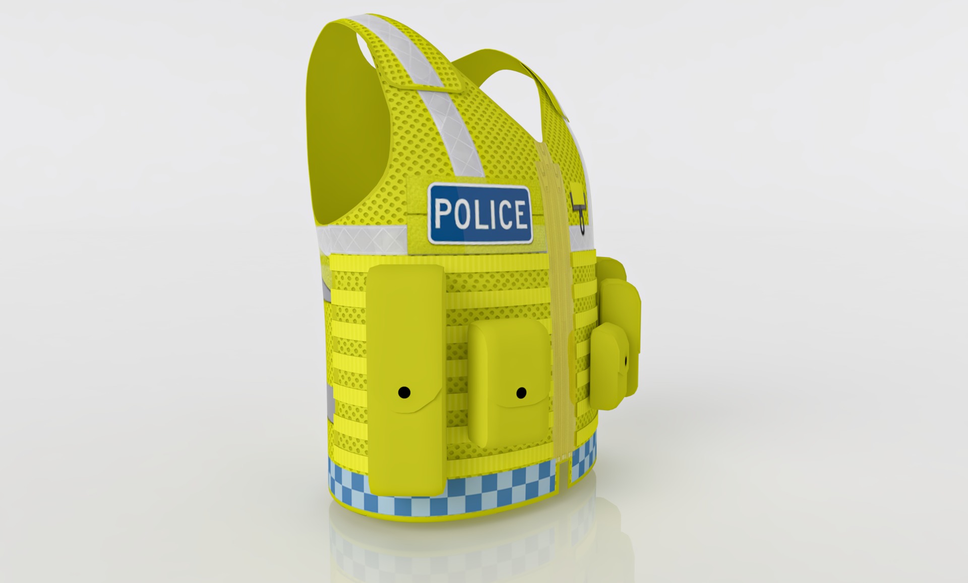 Yellow Police Vests Low Poly PBR Textures ready to use Low-poly 3D model_2