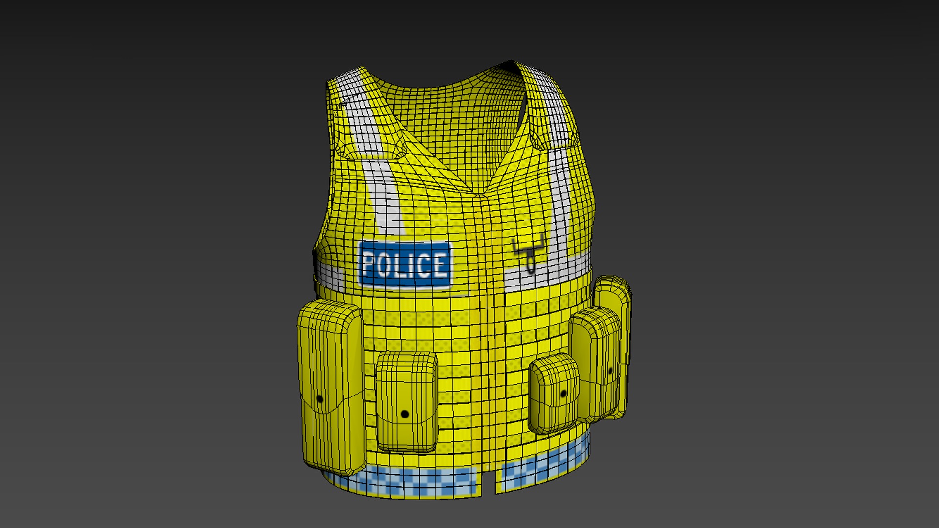 Yellow Police Vests Low Poly PBR Textures ready to use Low-poly 3D model_5