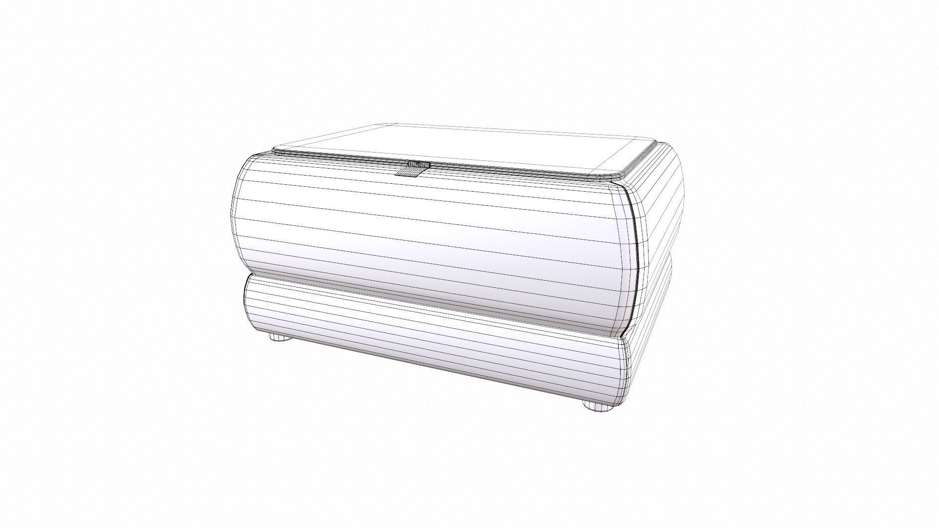 Ottoman Low-poly 3D model_10