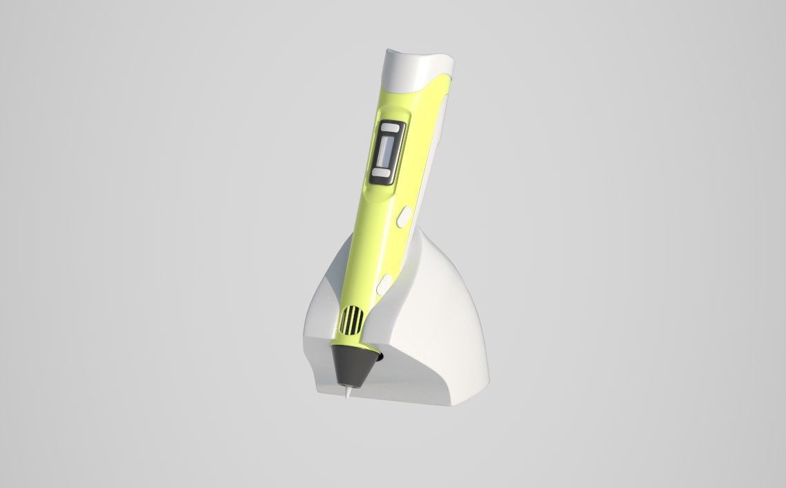3D doodler pen and stand Low-poly 3D model_7