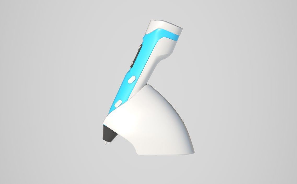 3D doodler pen and stand Low-poly 3D model_3