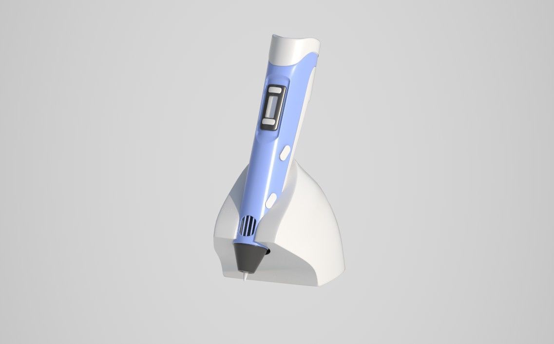 3D doodler pen and stand Low-poly 3D model_6
