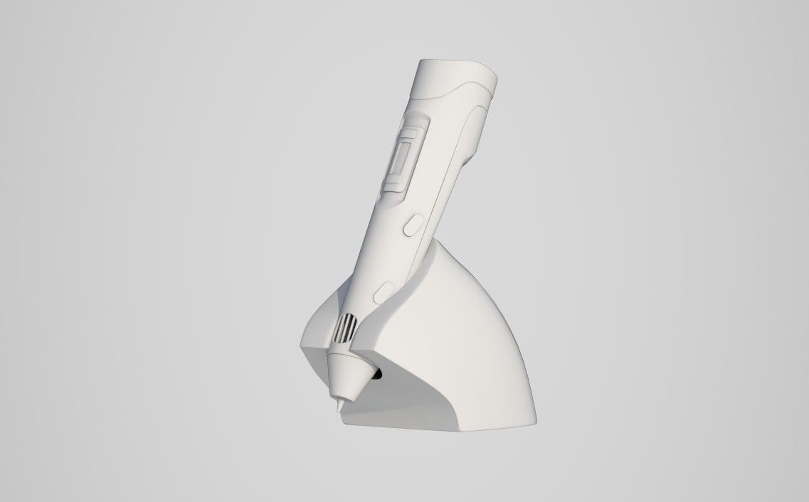 3D doodler pen and stand Low-poly 3D model_8