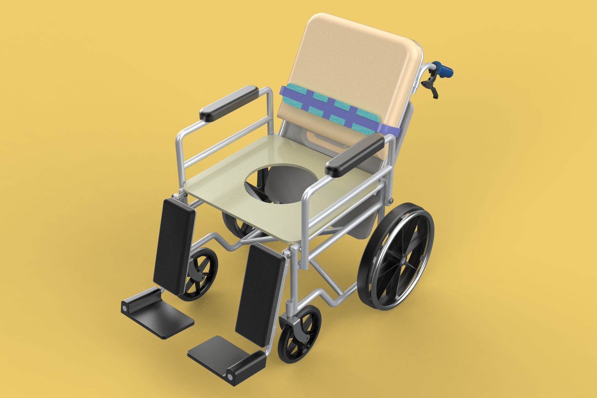 MULTIPURPOSE WHEELCHAIR COMMODE CLOSET TOILET RECLINE FOLDABLE 3D model_18