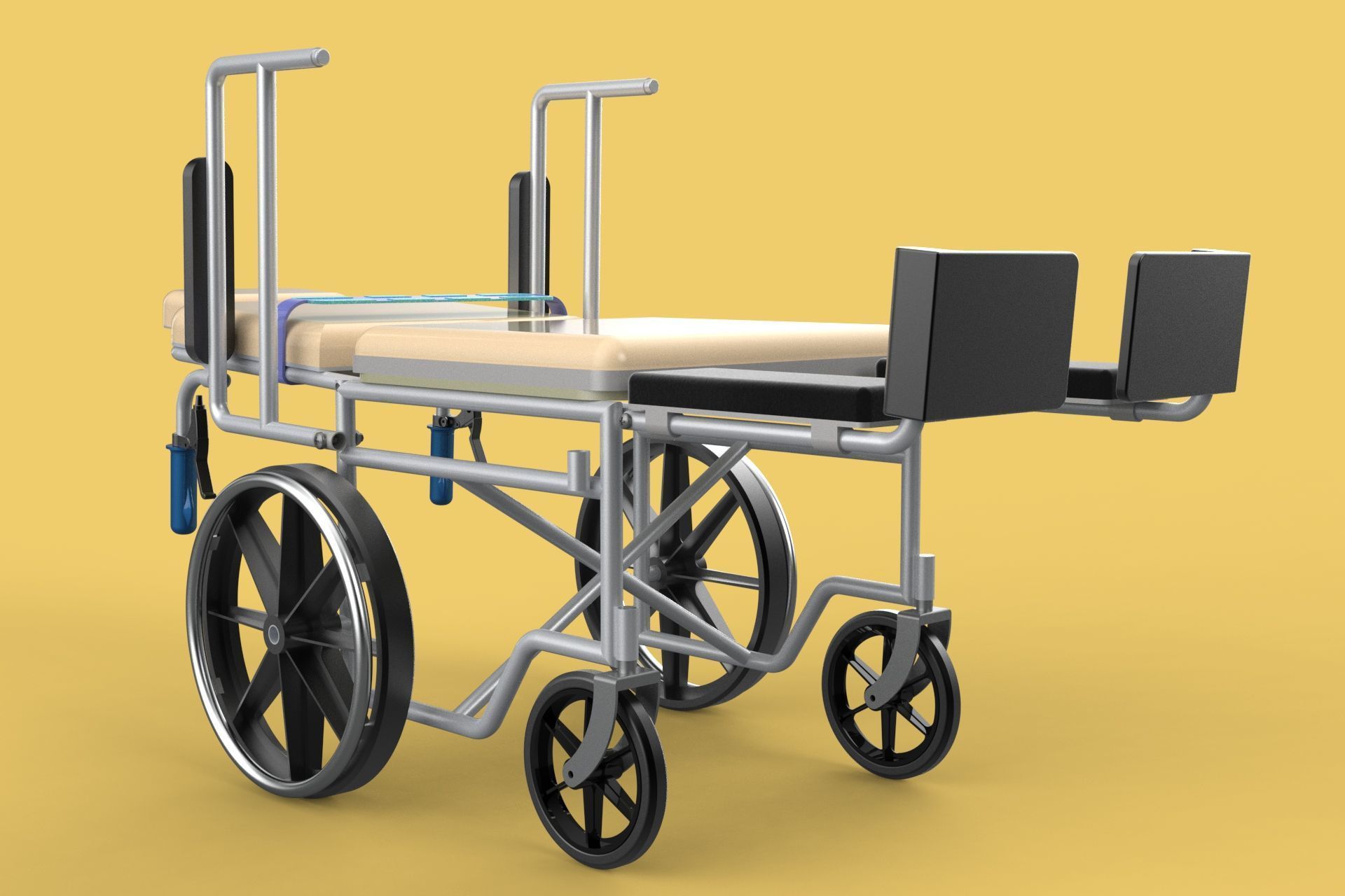 MULTIPURPOSE WHEELCHAIR COMMODE CLOSET TOILET RECLINE FOLDABLE 3D model_14