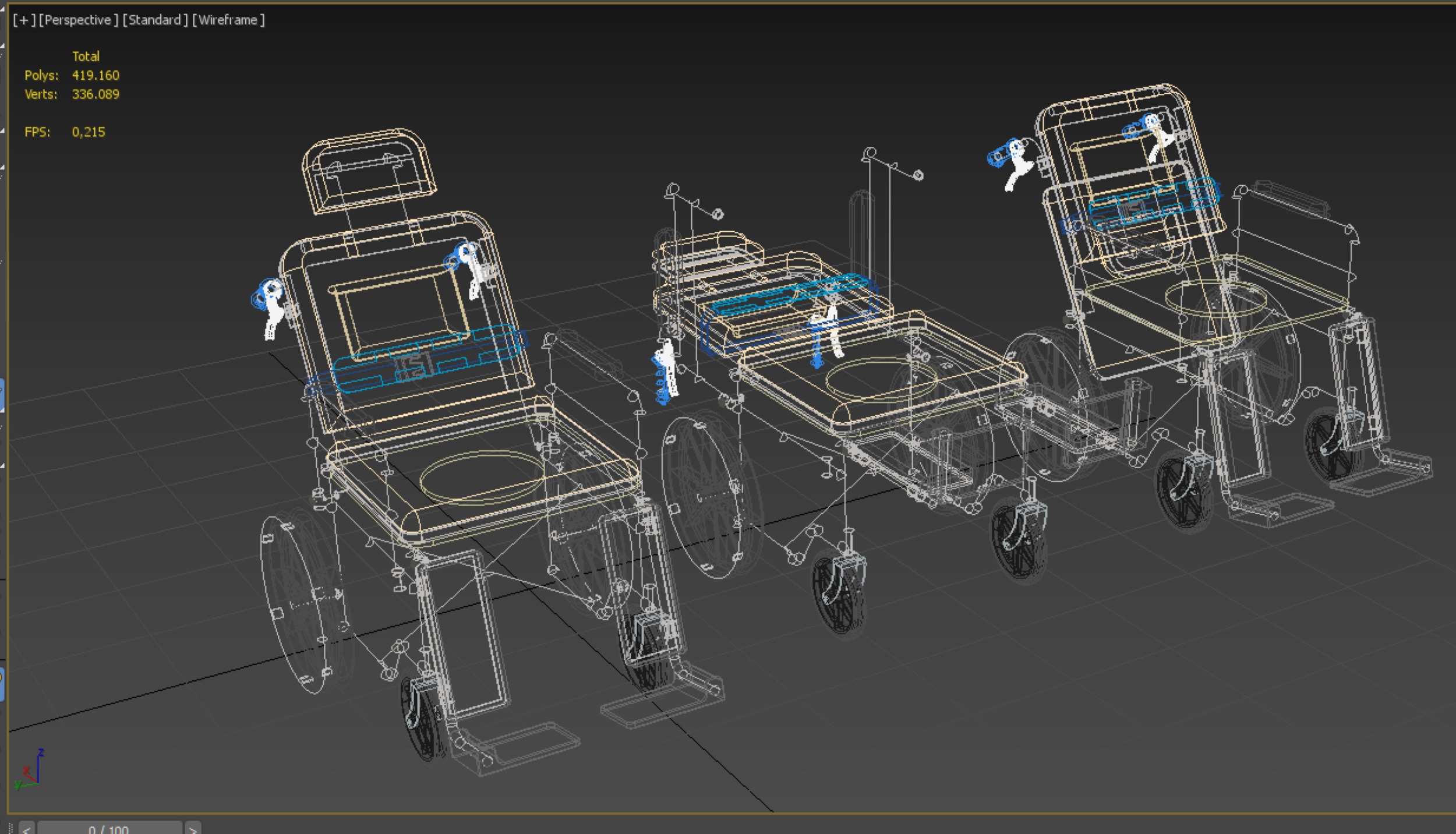 MULTIPURPOSE WHEELCHAIR COMMODE CLOSET TOILET RECLINE FOLDABLE 3D model_28
