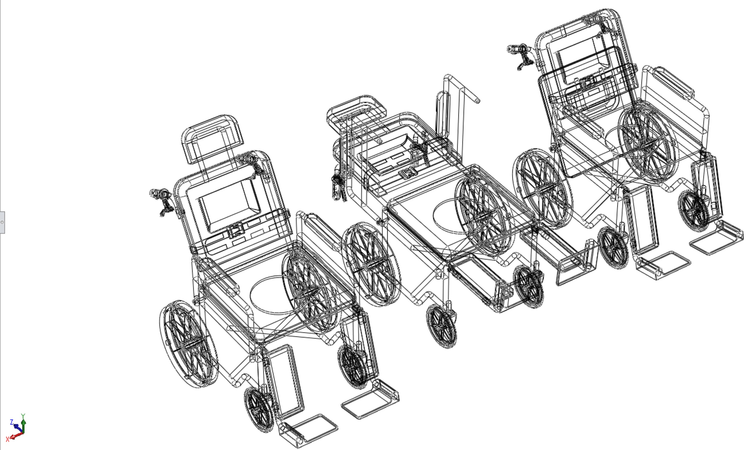 MULTIPURPOSE WHEELCHAIR COMMODE CLOSET TOILET RECLINE FOLDABLE 3D model_31