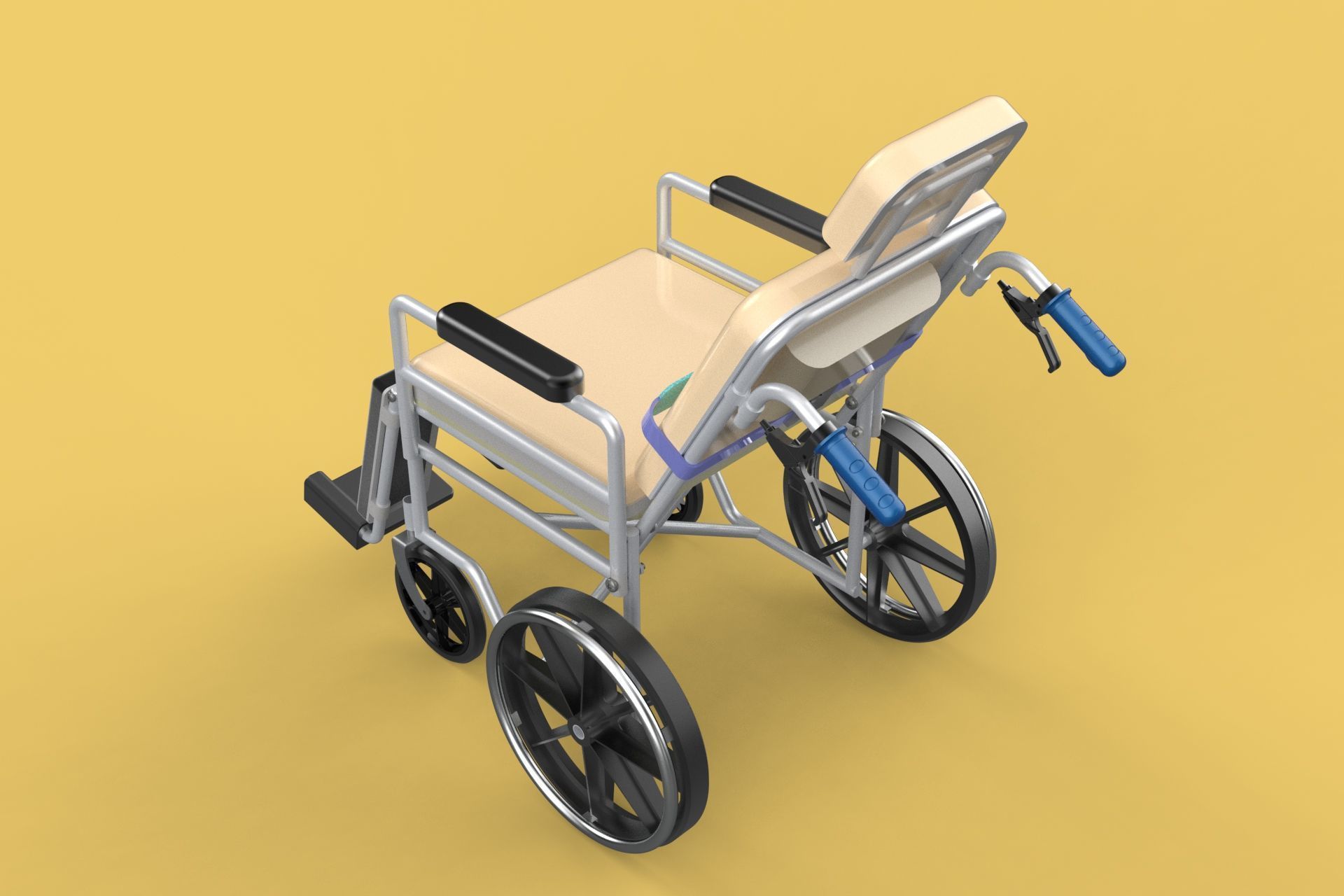 MULTIPURPOSE WHEELCHAIR COMMODE CLOSET TOILET RECLINE FOLDABLE 3D model_6