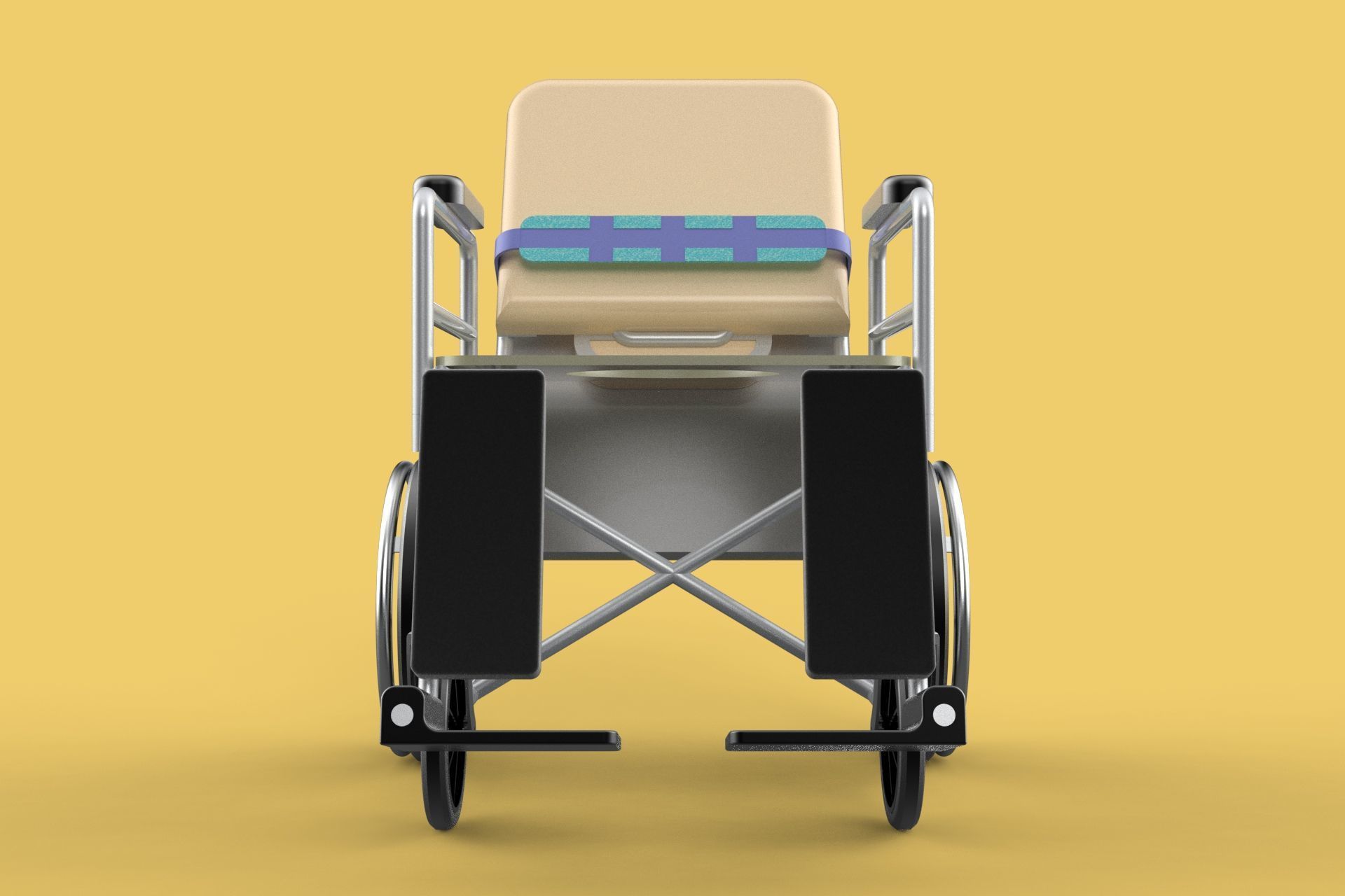 MULTIPURPOSE WHEELCHAIR COMMODE CLOSET TOILET RECLINE FOLDABLE 3D model_16