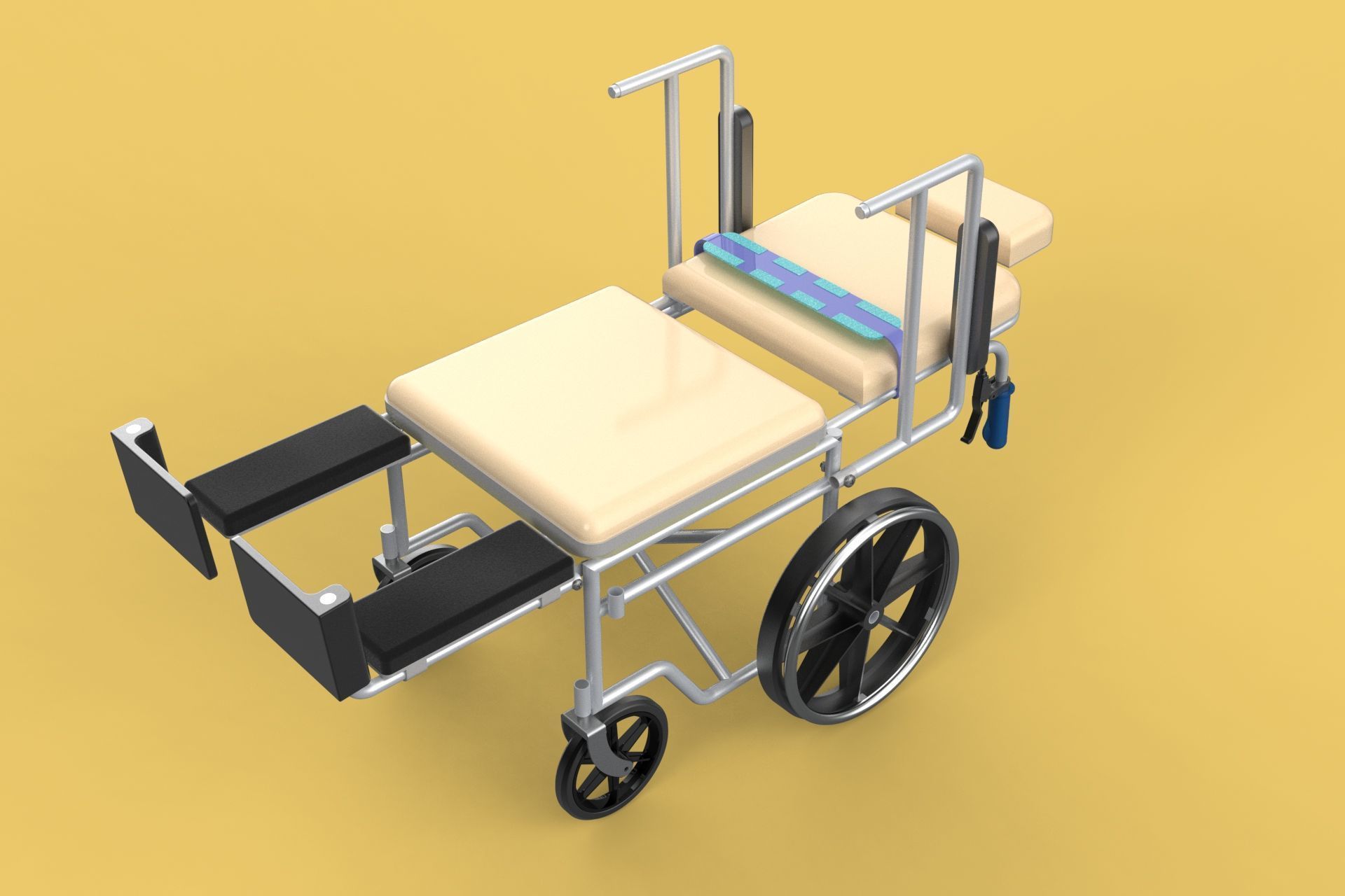 MULTIPURPOSE WHEELCHAIR COMMODE CLOSET TOILET RECLINE FOLDABLE 3D model_13