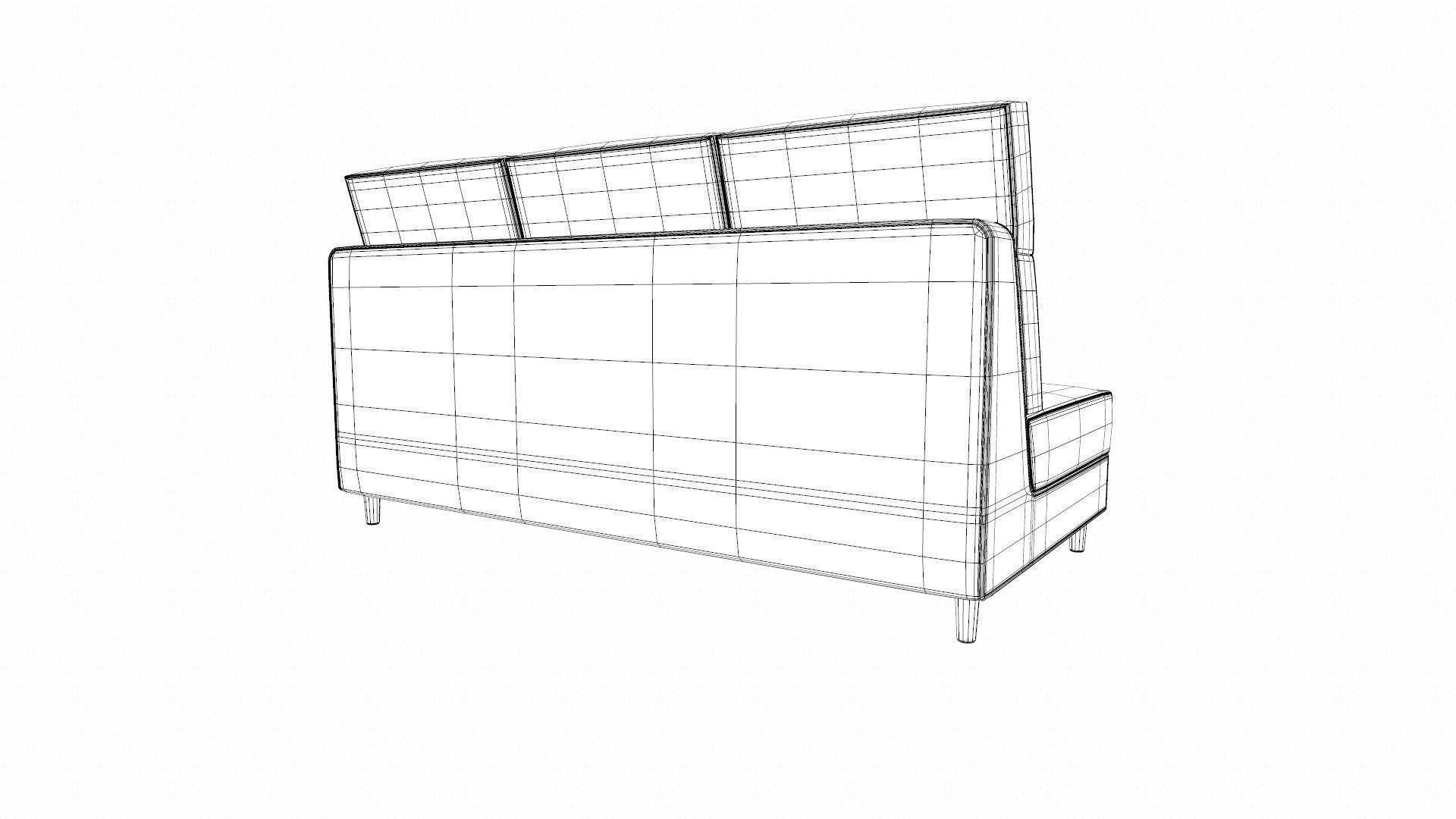 THREE SEATER MODULAR SOFA Low-poly 3D model_15