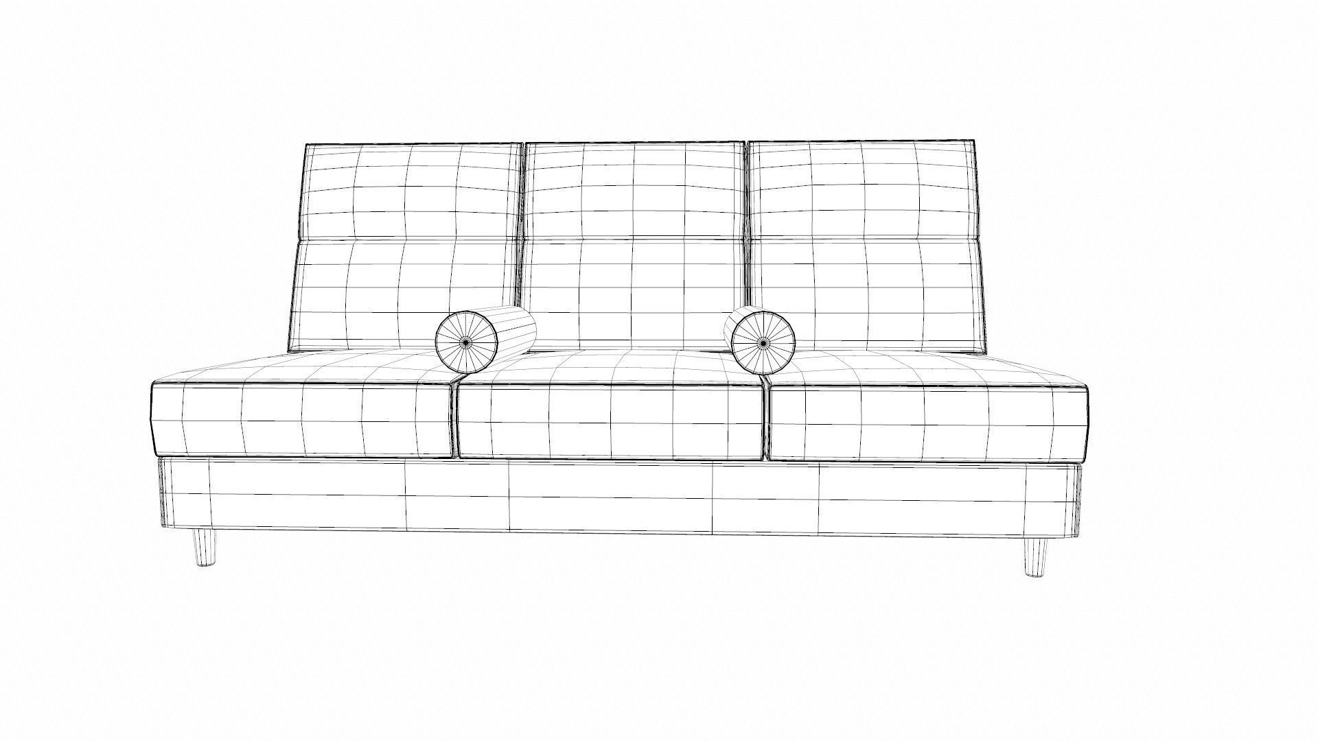 THREE SEATER MODULAR SOFA Low-poly 3D model_13