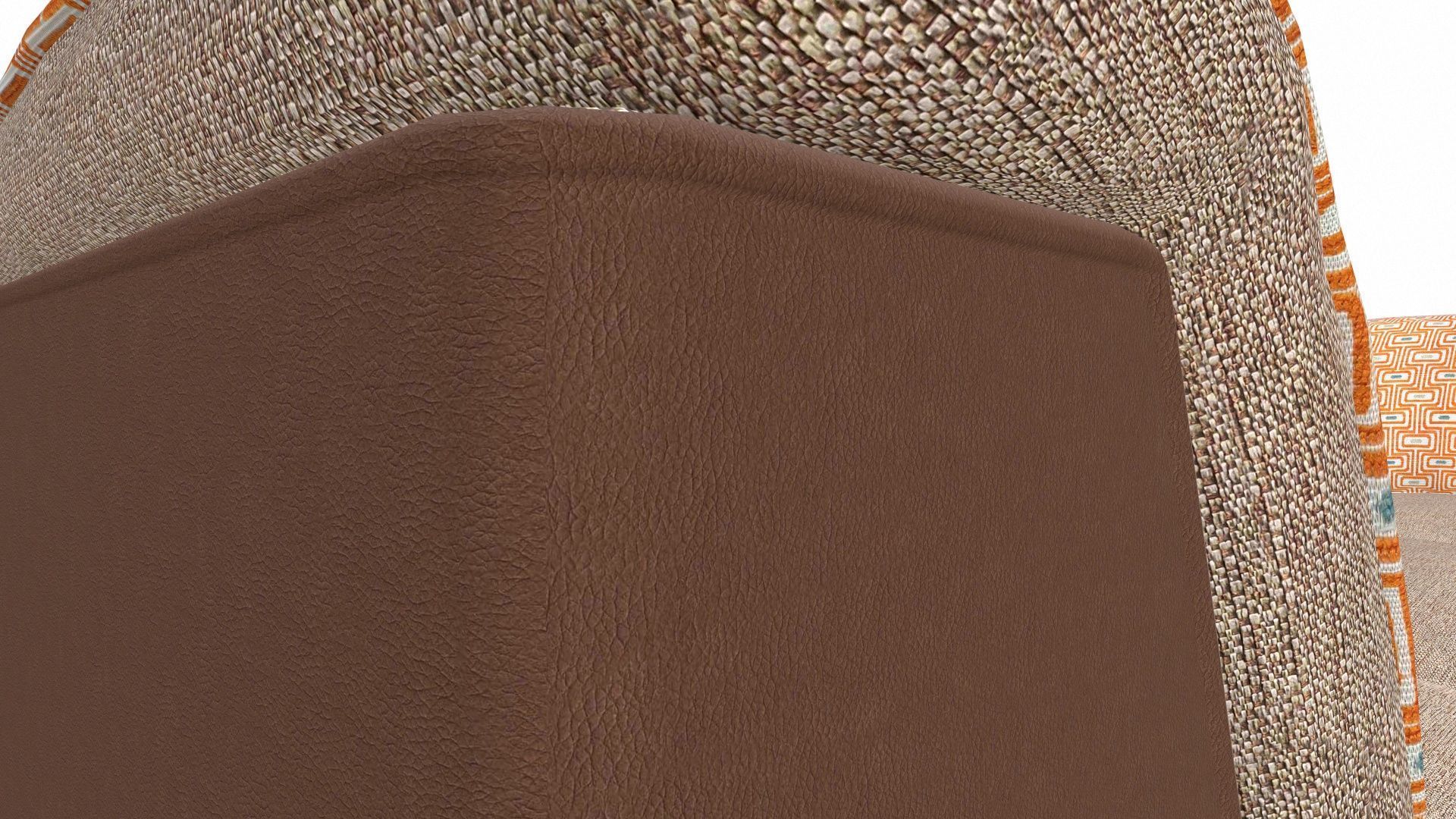 Three Seater Sofa Low-poly 3D model_5