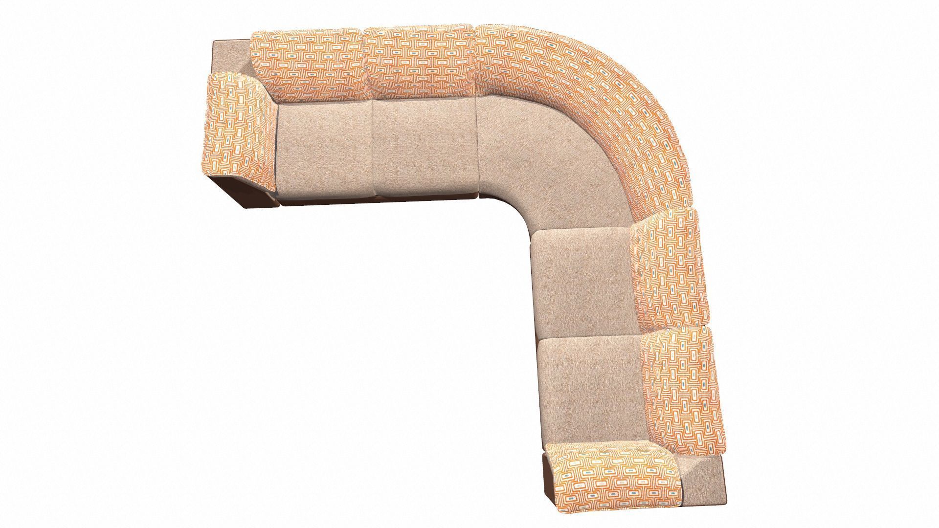 Two Plus Corner Low-poly 3D model_10