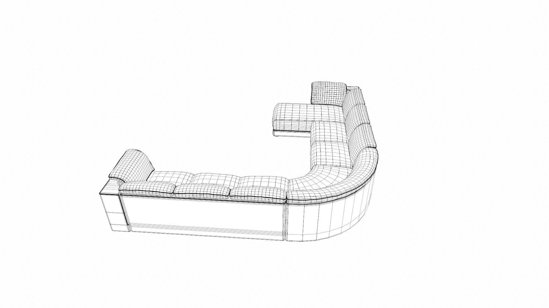 Two Plus Three Plus Corner Plus Lounge Low-poly 3D model_9