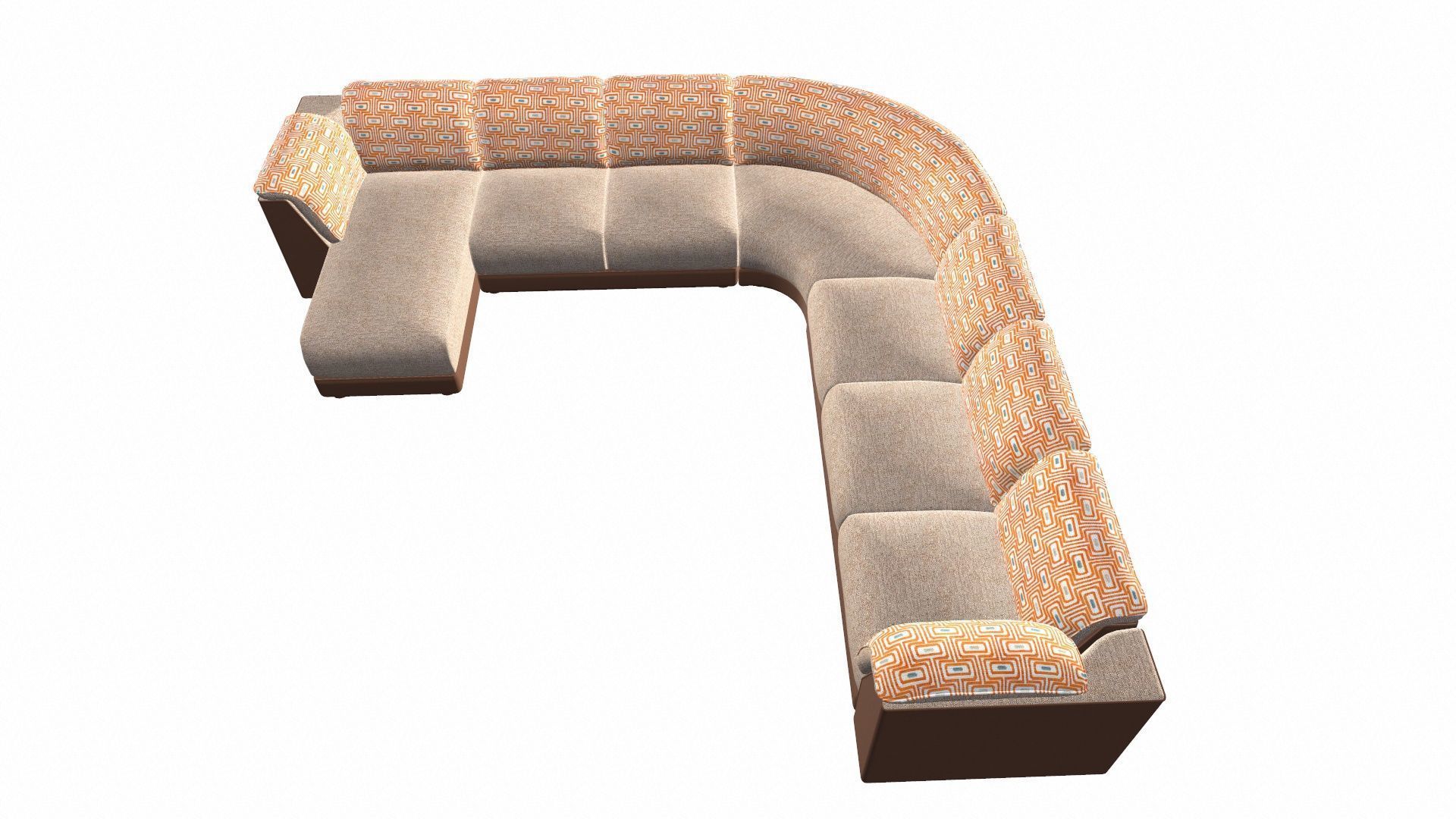 Two Plus Three Plus Corner Plus Lounge Low-poly 3D model_2