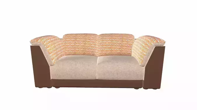 Two Seater Sofa Low-poly 3D model