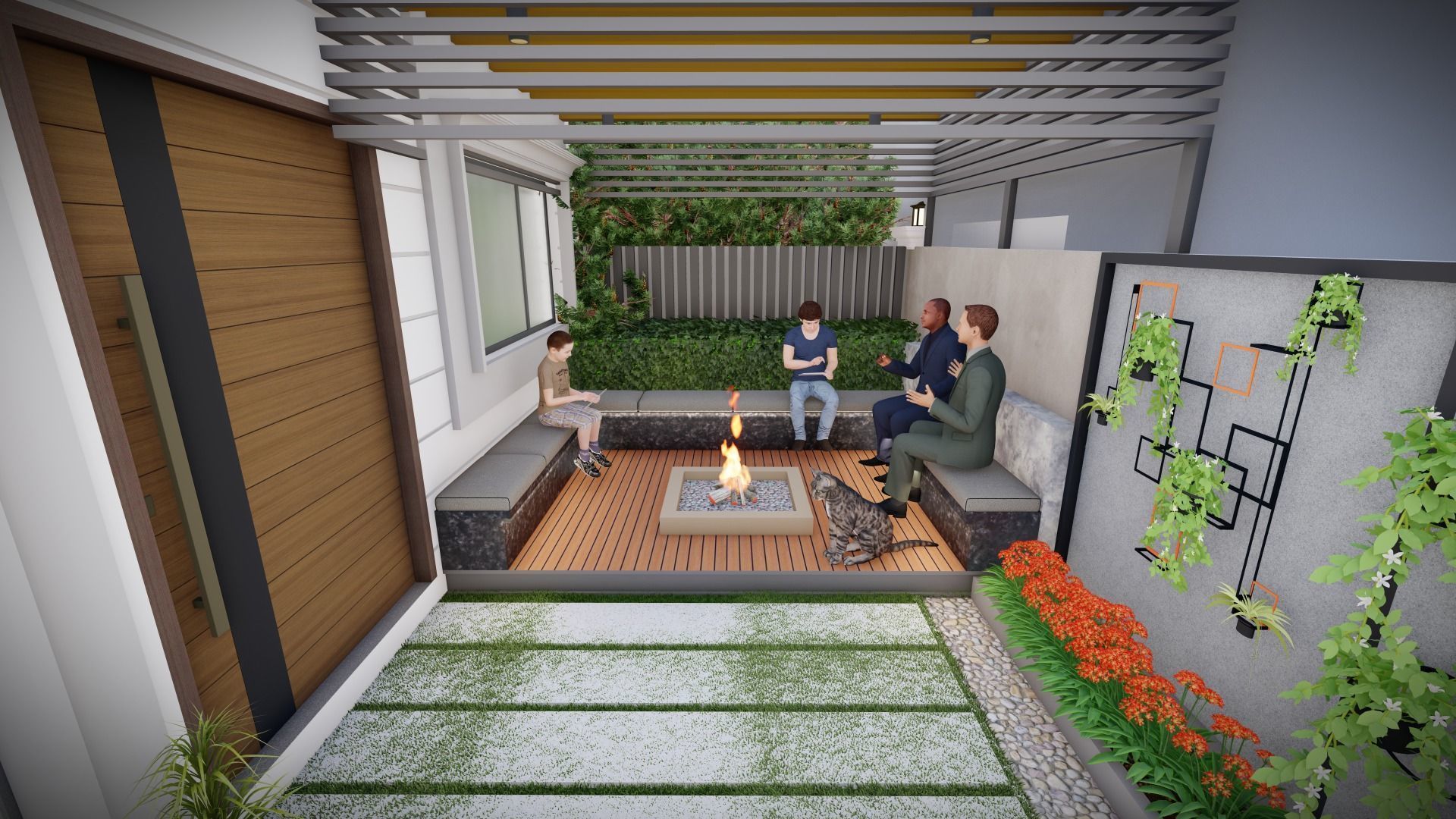 Backyard Landscape Design 3D model_5