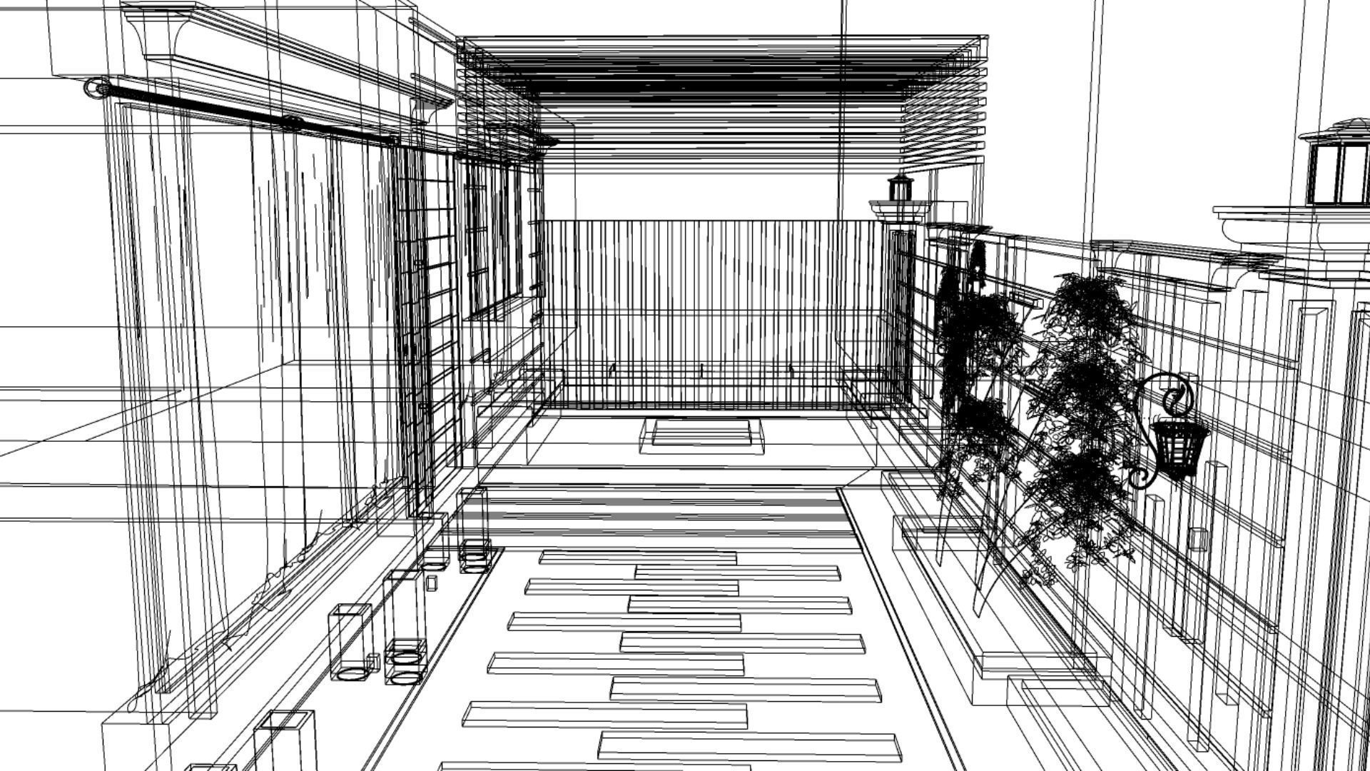 Backyard Landscape Design 3D model_1