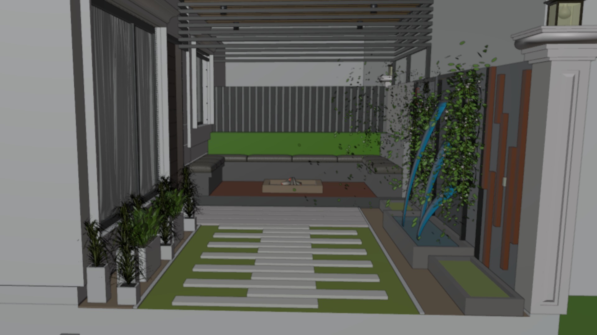 Backyard Landscape Design 3D model_4