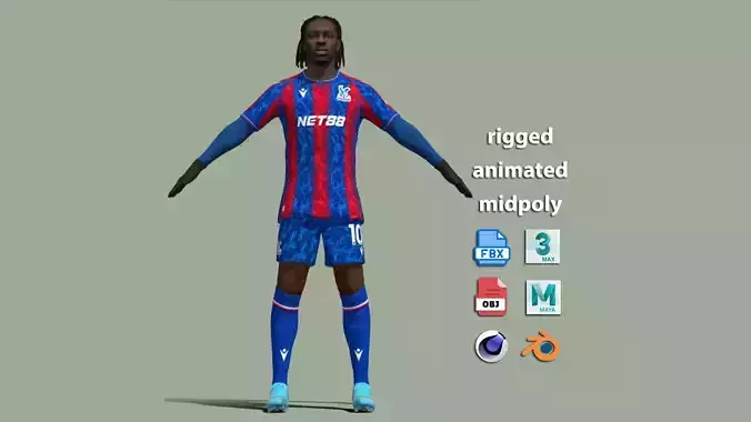 T-Pose Rigged Eberechi Eze Crystal Palace 24-25 3D model