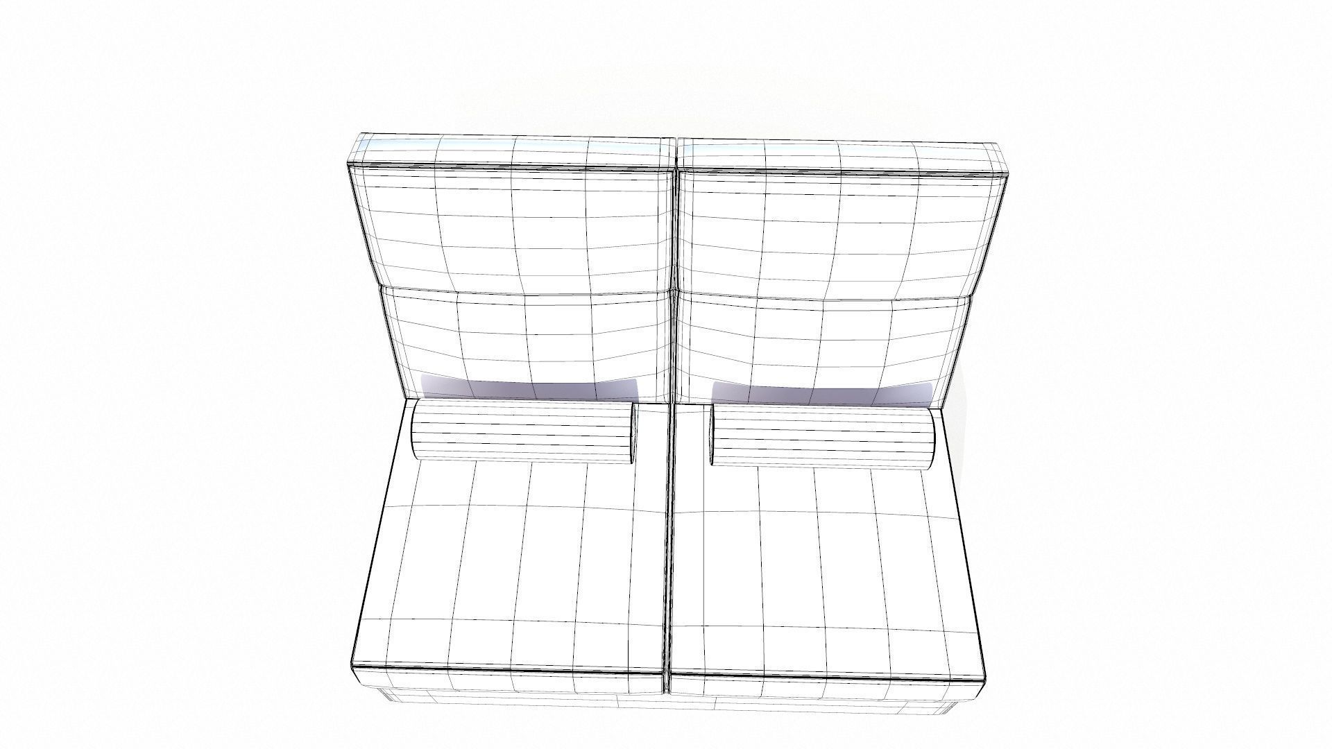 TWO SEATER MODULAR SOFA Low-poly 3D model_12