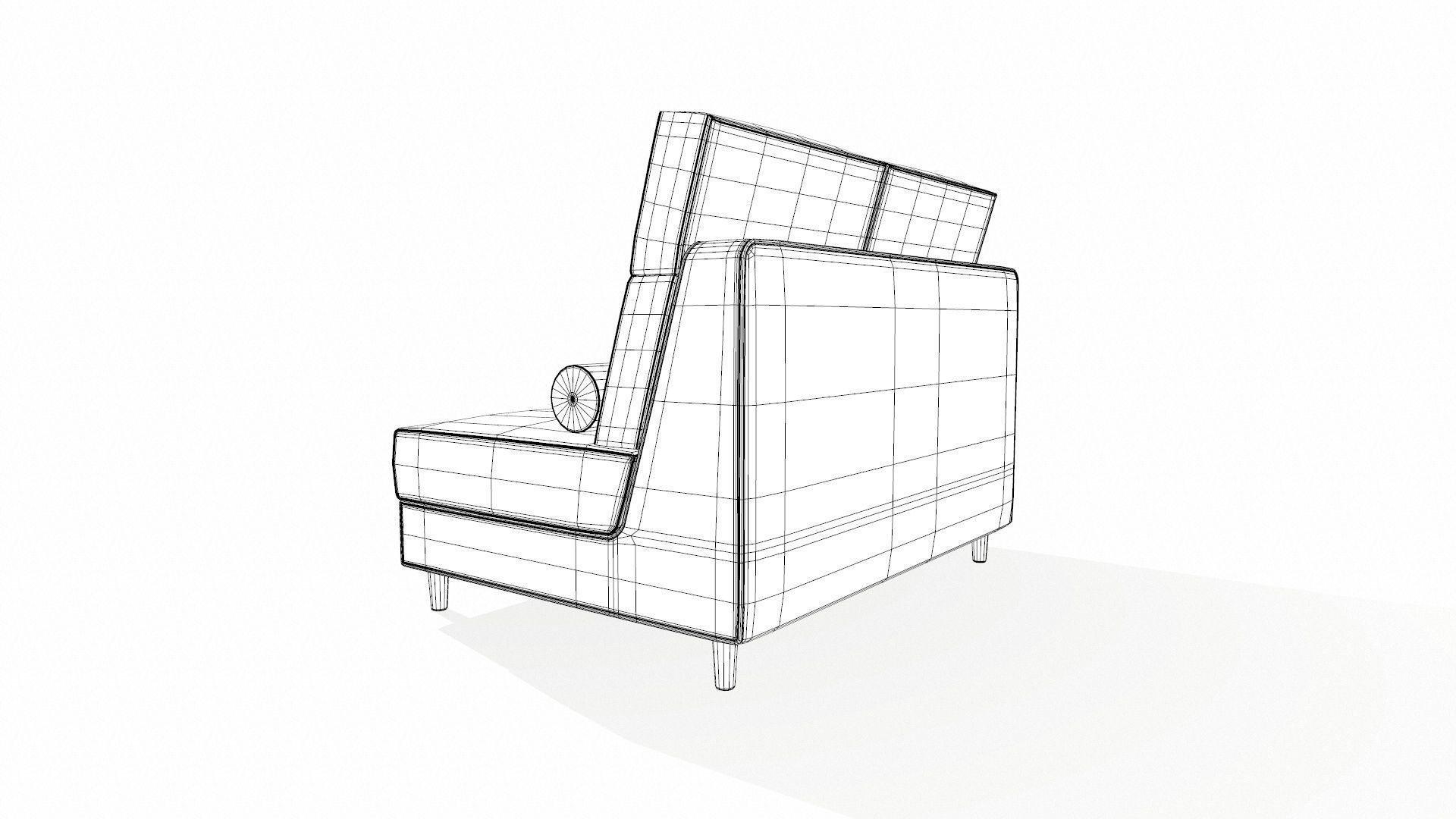 TWO SEATER MODULAR SOFA Low-poly 3D model_14