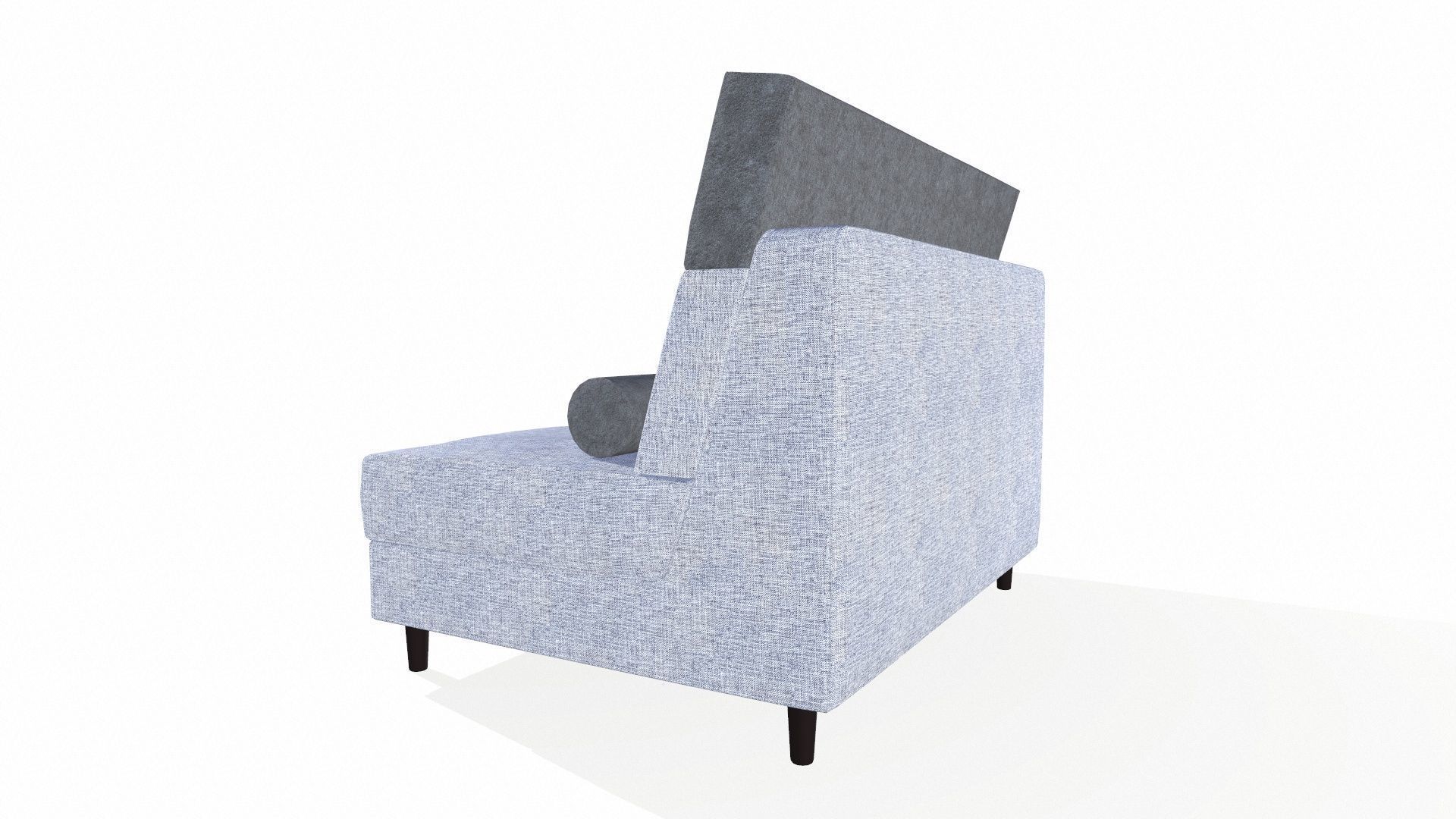 TWO SEATER MODULAR SOFA Low-poly 3D model_6