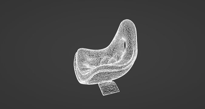 Futuristic Modern Armchair Design 3D model 4