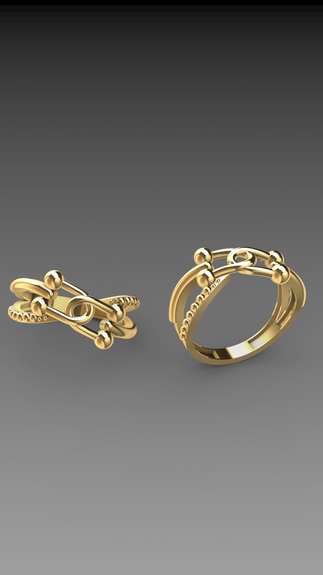 3 Elegant Minimalist Gold Rings 3DM STL OBJ Files 3D print model_1