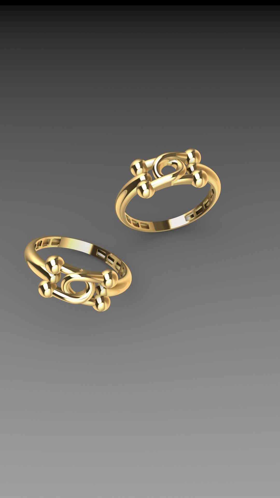 3 Elegant Minimalist Gold Rings 3DM STL OBJ Files 3D print model_2