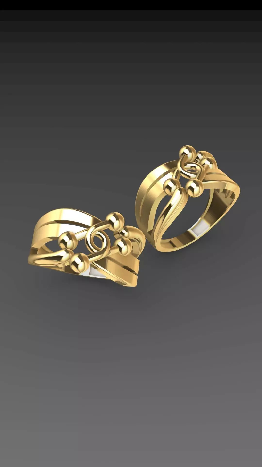 3 Elegant Minimalist Gold Rings 3DM STL OBJ Files 3D print model_0