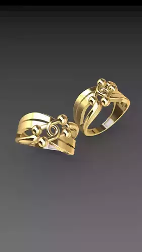 3 Elegant Minimalist Gold Rings 3DM STL OBJ Files