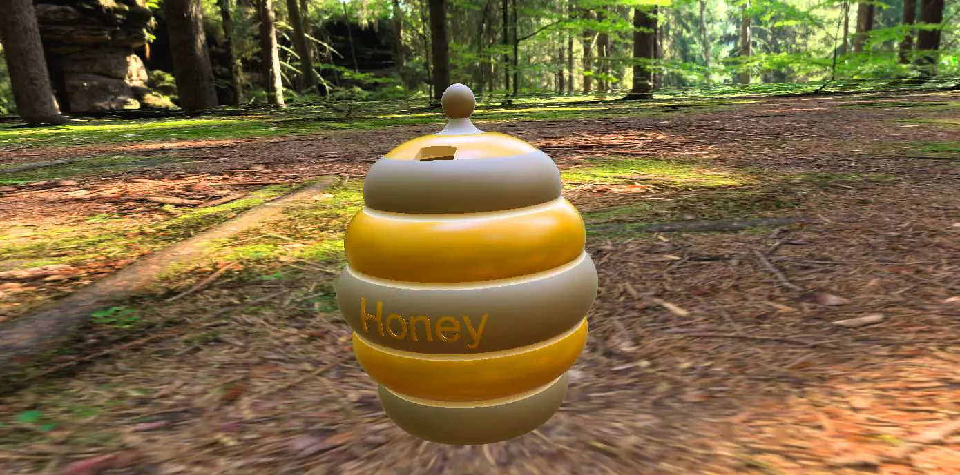 Honey jar with detachable lid 3D print model