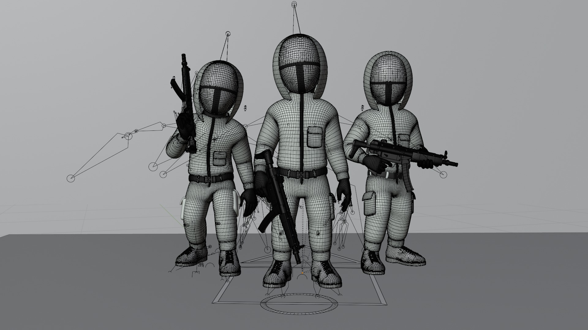 Soldier Squid Game Full Rigged 3D model_4