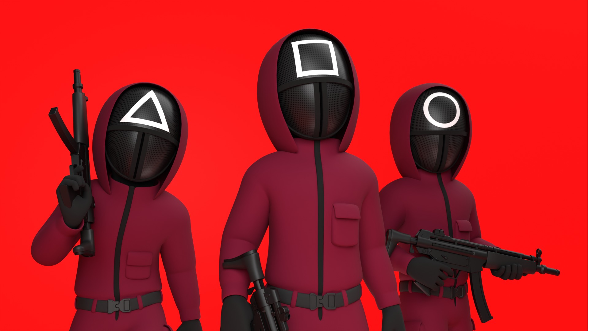 Soldier Squid Game Full Rigged 3D model_1