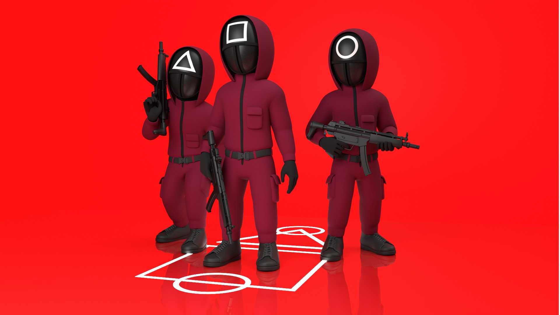 Soldier Squid Game Full Rigged 3D model_2