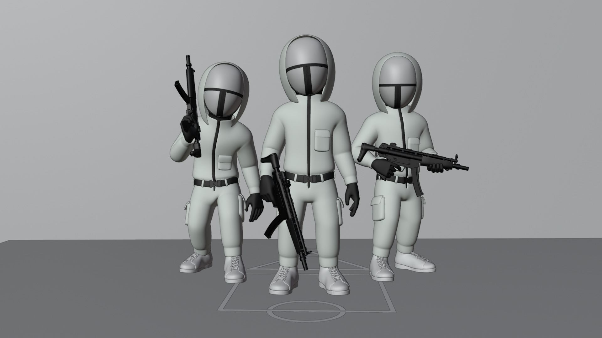 Soldier Squid Game Full Rigged 3D model_3