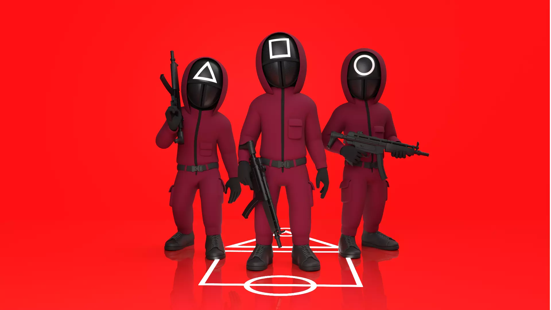 Soldier Squid Game Full Rigged 3D model_0