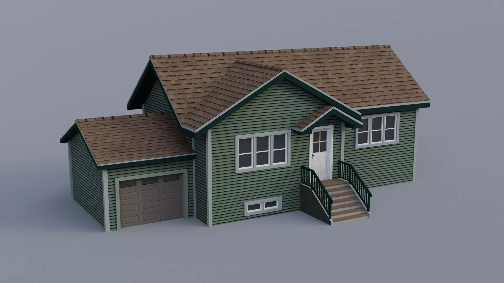 Low Poly house 13 Low-poly 3D model_0