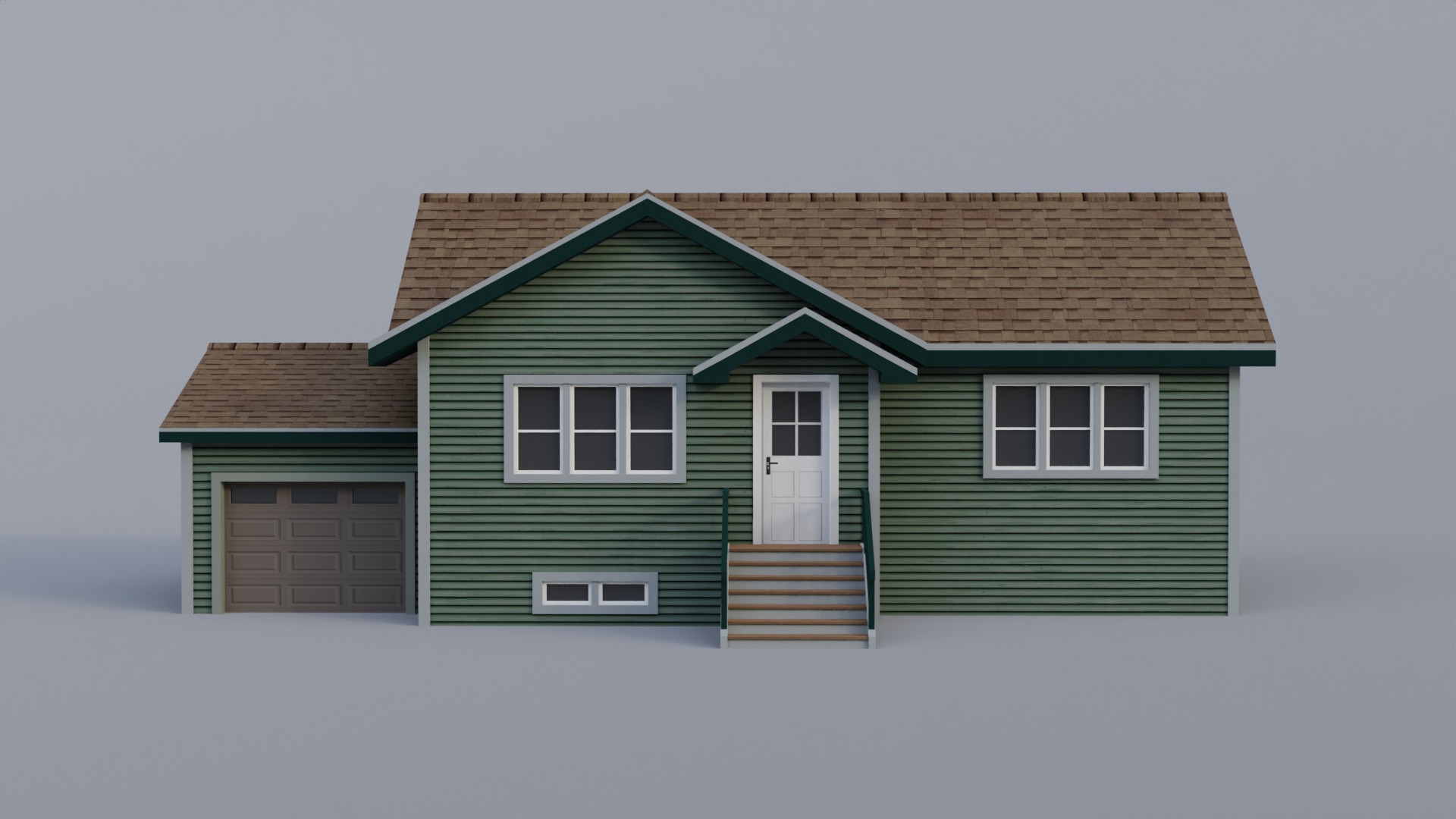 Low Poly house 13 Low-poly 3D model_1