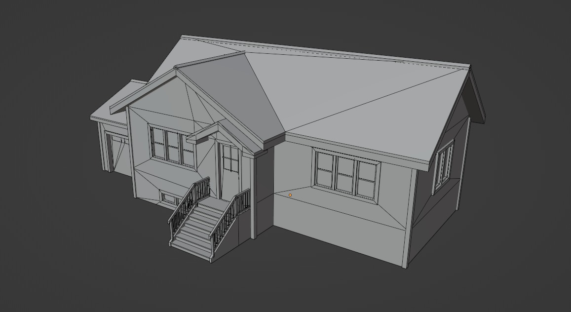 Low Poly house 13 Low-poly 3D model_8