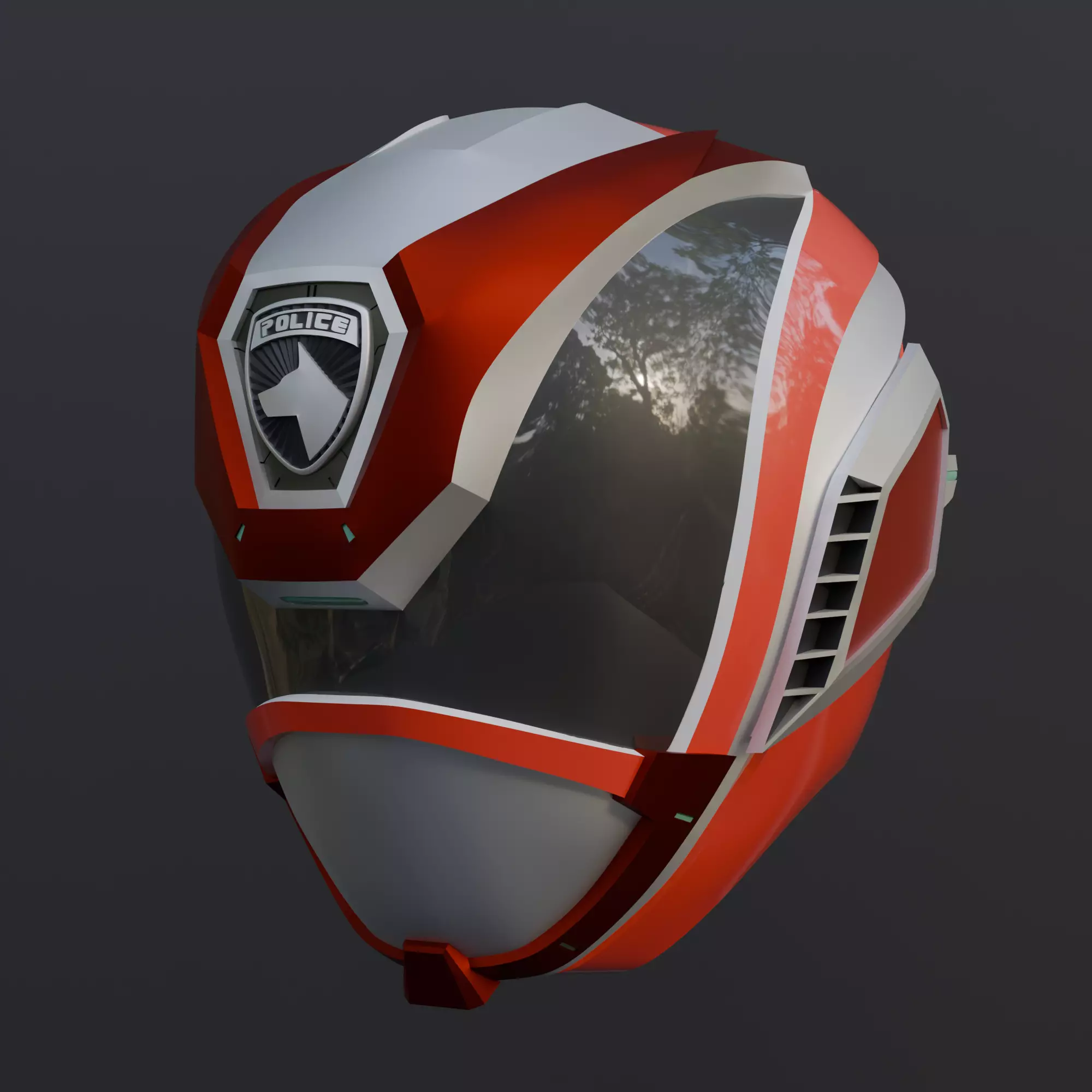 STL Fireball Booster Premier Deka Red Helmet SPD Power Rangers 3D print model_0