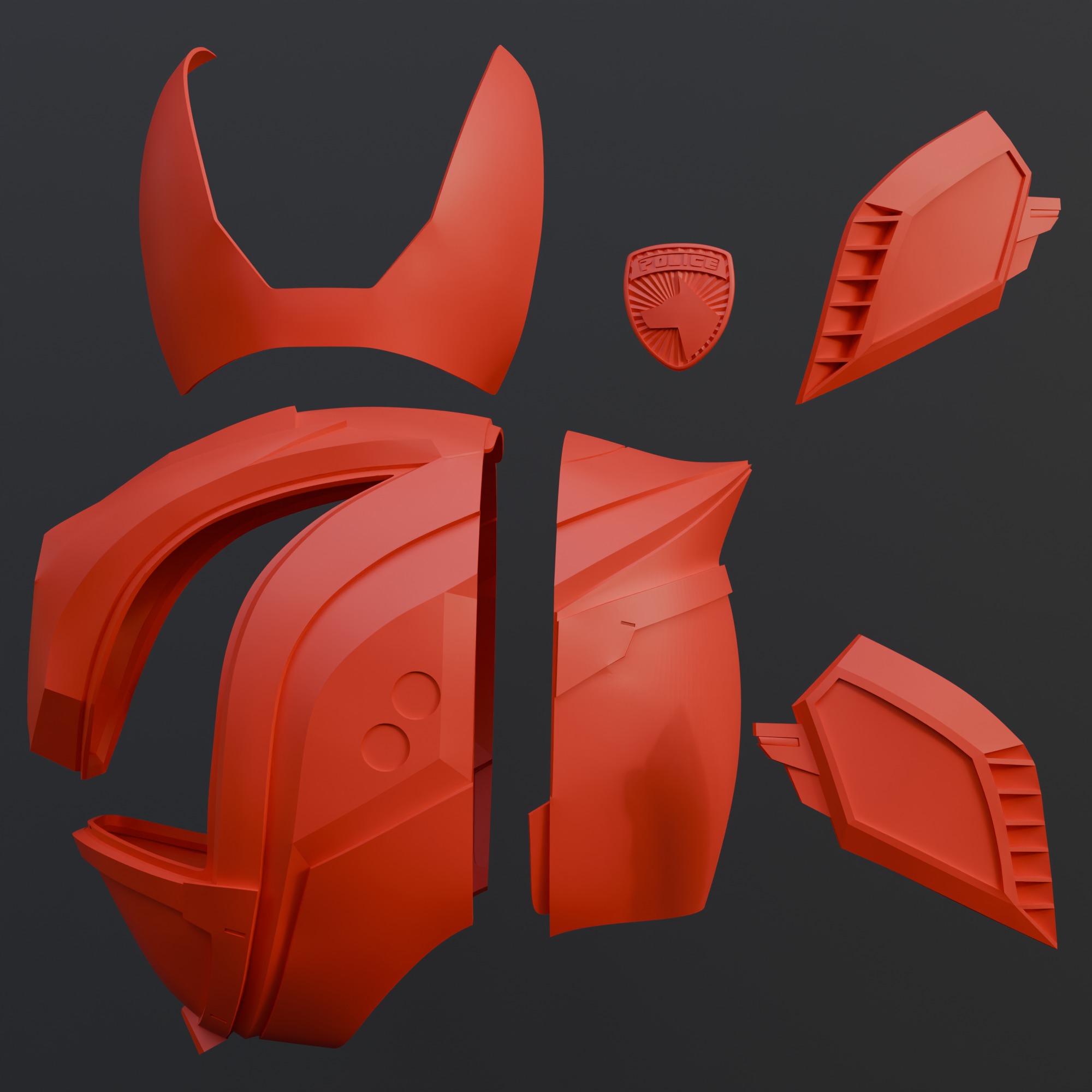 STL Fireball Booster Premier Deka Red Helmet SPD Power Rangers 3D print model_6