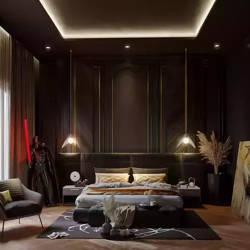 Master Bedroom Luxury Modern Black And Gold