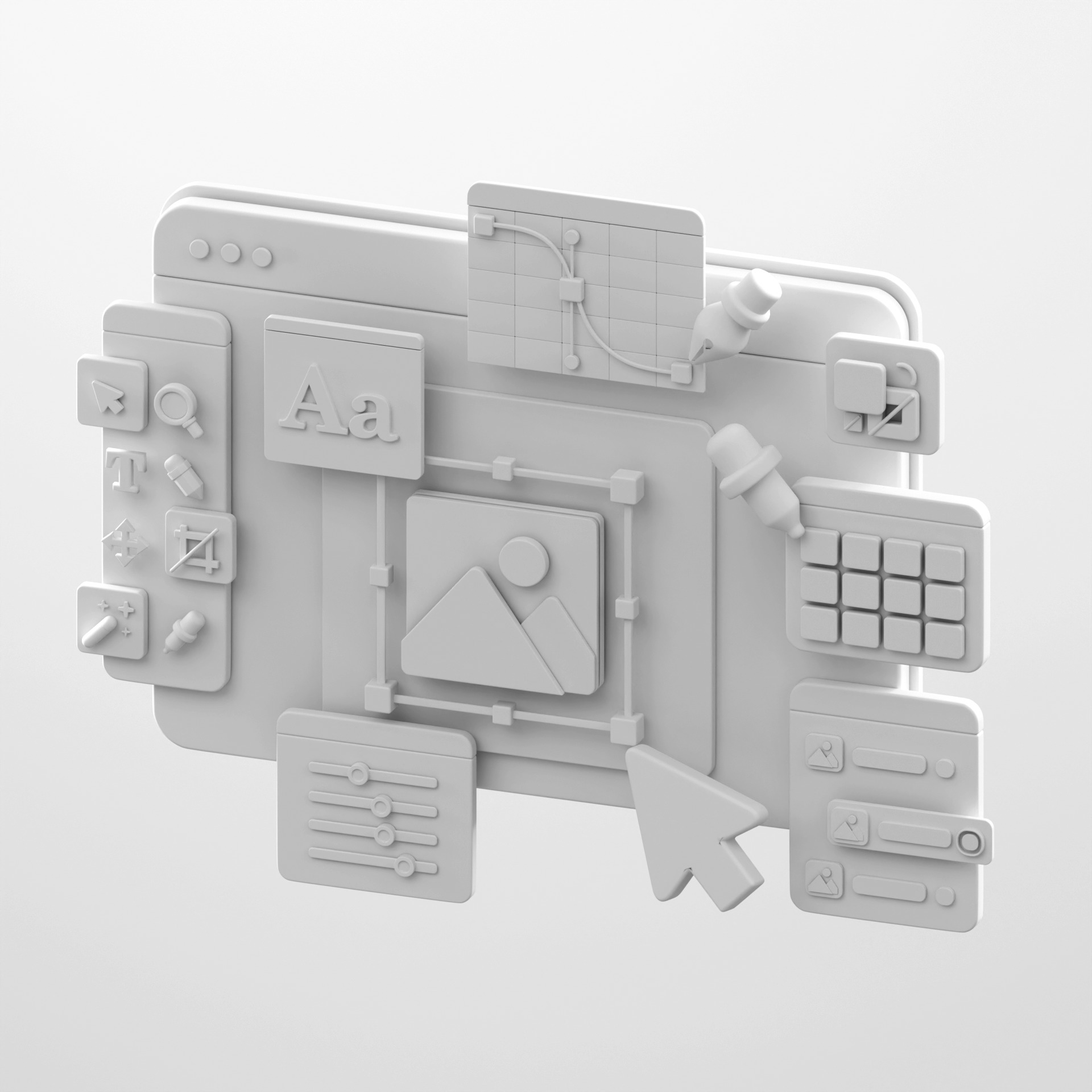 UI Picture Design 3D model_4