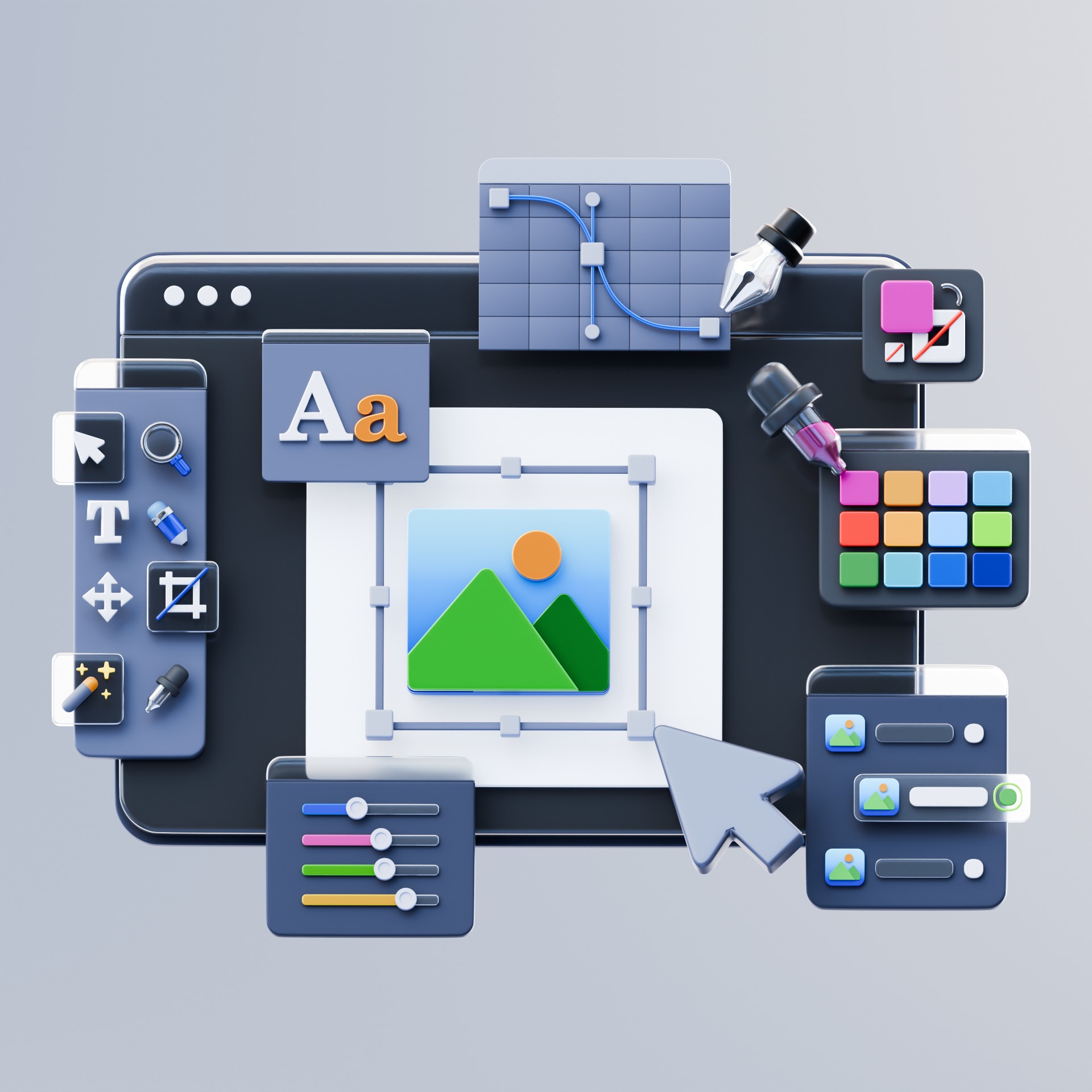 UI Picture Design 3D model_1