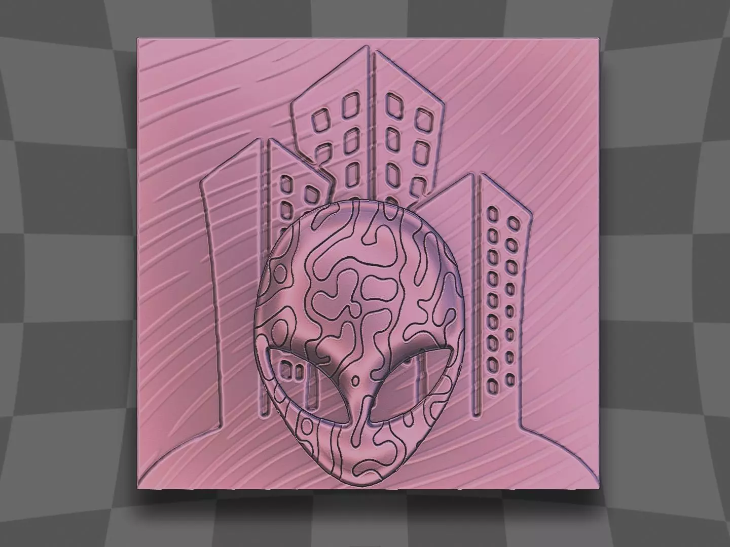 Alien signal to city 3D print model