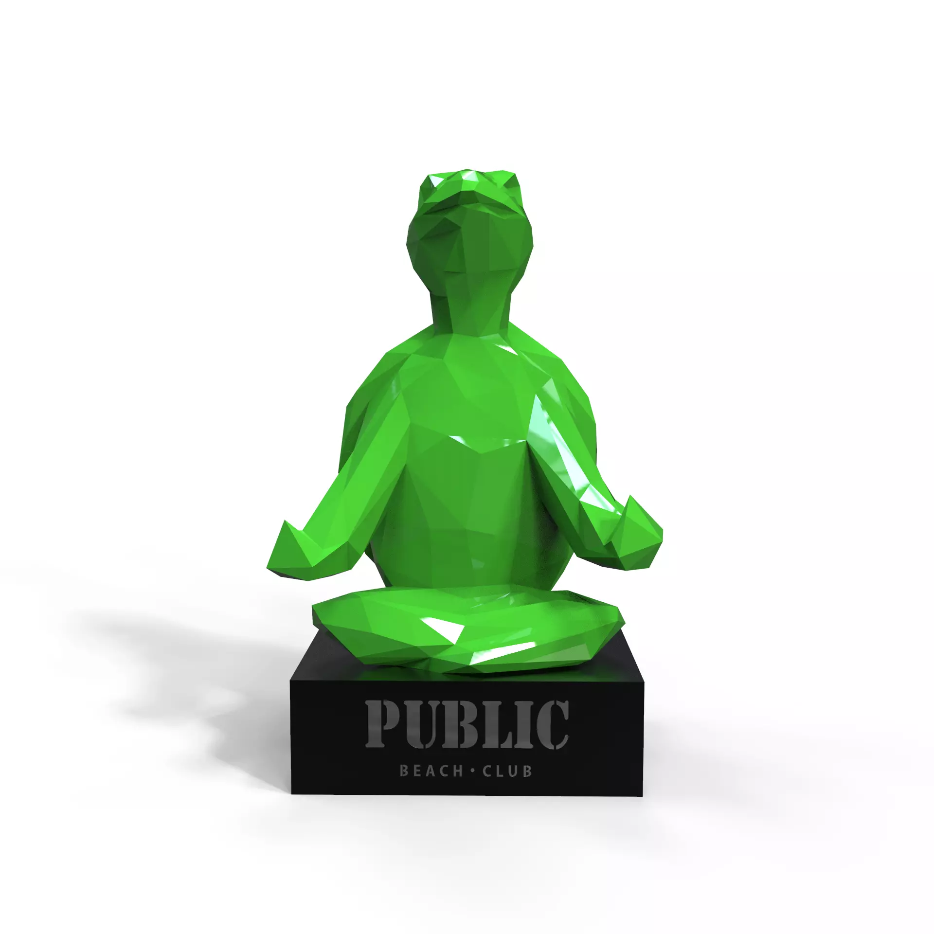 polygonal turtle on the podium 3D model_0